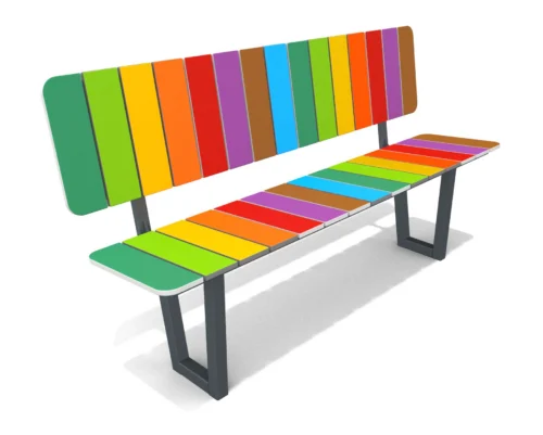 Lavička s operadlom – Farebná 6033